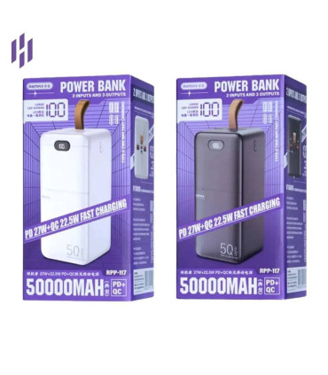 پاوربانک 50 هزار سوپرفست شارژ ریمکس مدل RPP-117 (اورجینال)